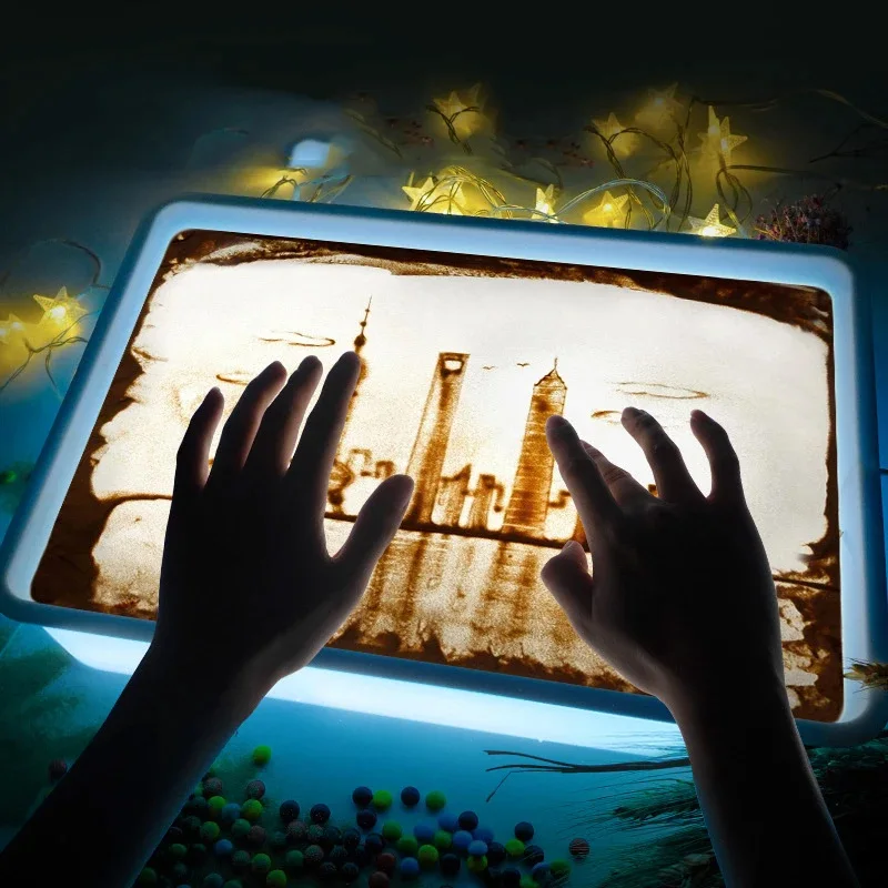 2025 neue kinder Leucht Tisch Sand Malerei Spielzeug DIY Kunst Graffiti Malerei Sand Tisch Spielzeug kinder Pädagogisches Spielzeug