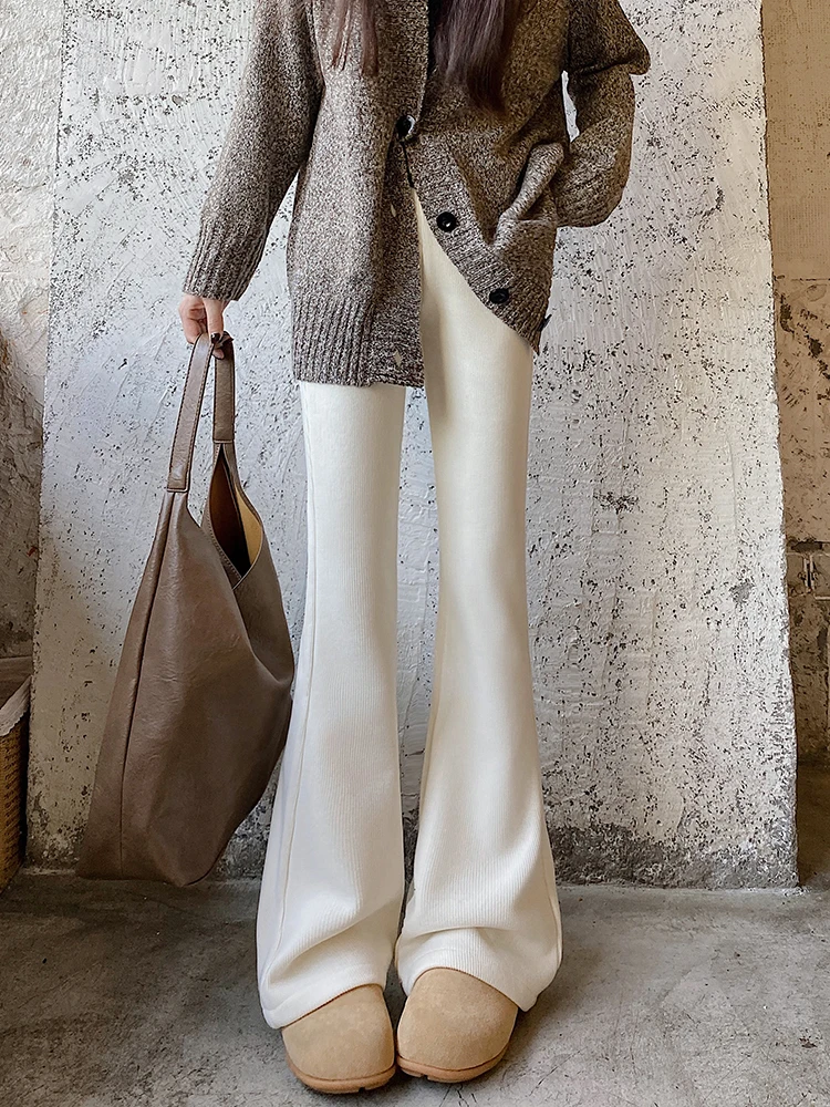 

Женские модные брюки-клеш с высокой талией, весна 2026, утягивающие, в пол, трендовые, повседневные