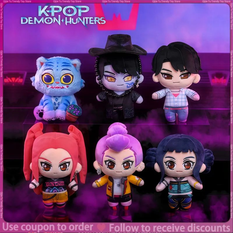 Auténtico Hot Toys Netflix Kpop Demon Hunters Cosbi Colgante de Peluche Caja Sorpresa Llavero de Peluche Decoración para Bolsos Regalos Coleccionables 15-17.5cm