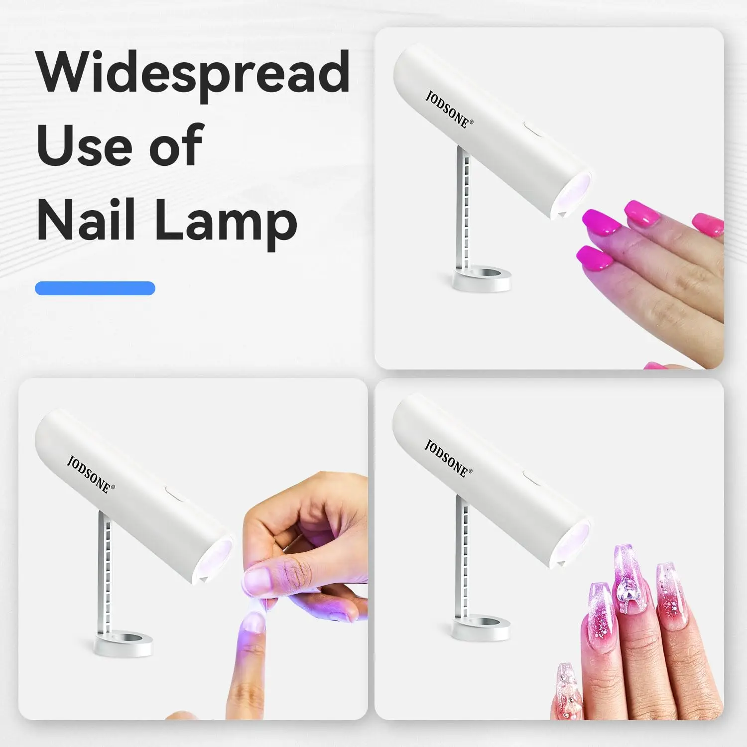 مصباح U V محمول مع حامل، مصباح أظافر صغير الحجم قابل لإعادة الشحن عبر USB لصالونات الأظافر المنزلية، أبيض #6