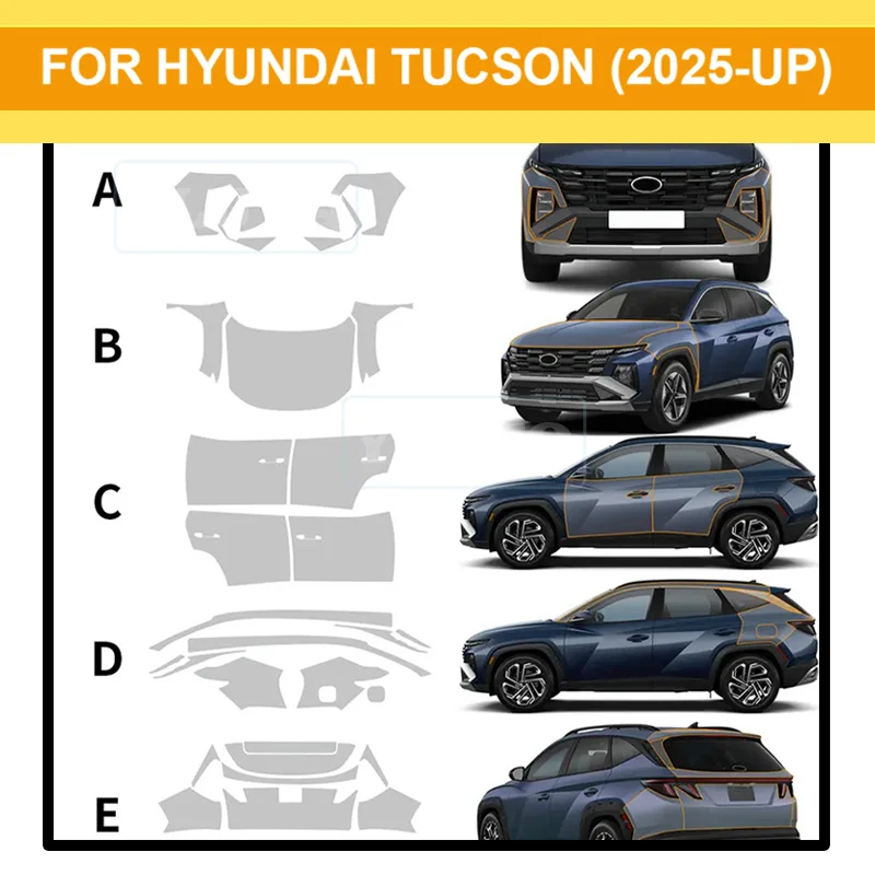 

for Hyundai Tucson N Line 2025 Car Body Precut Sticker Paint Protection Film Anti-Scratch TPU Clear Bra PPF Decal 8.5mil