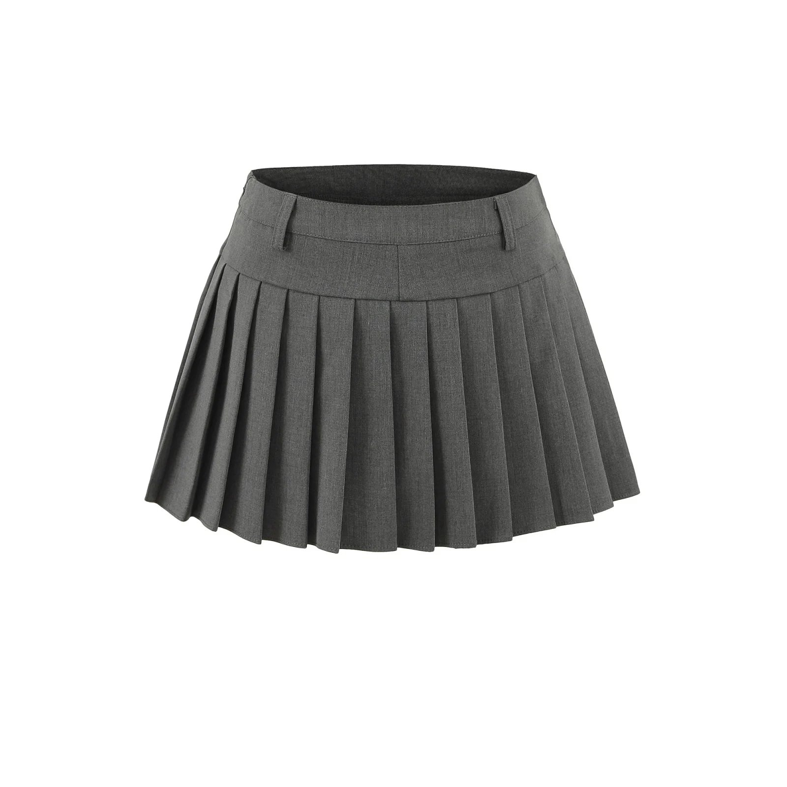 

High Waist ort Pleated Skirt Women's Summer Anti-Light Skirt Double Waist Design Korean Sle A-Line Color