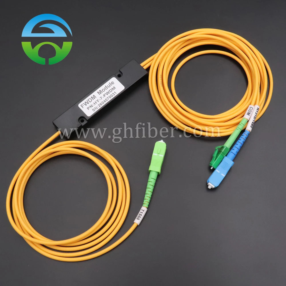 10 piezas FWDM 1550nm Pass 1310nm/1490nm Reflect, Fibra G657A1, Caja de ABS, Filtro WDM de 3 Puertos para FTTH CATV FTTx