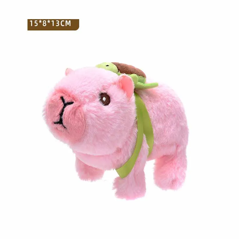 Capivara elétrica Plush Pull String Toy, simulação bonito, Pet, brinquedos interativos para bebê, criança, vai andar e latir