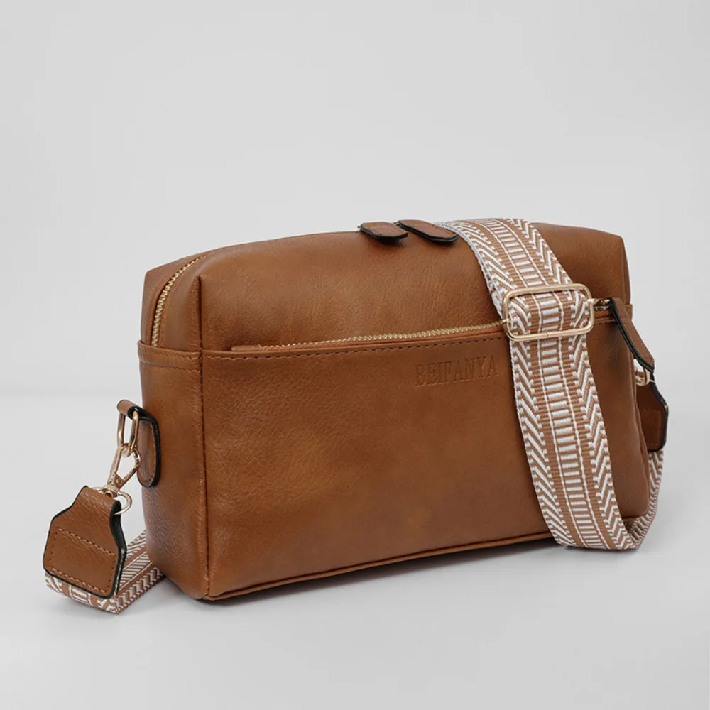 

Women Shoulder Crossbody Bags Leather Fashionable riple Zip Cell Phone Crossbody Bag With Colored Shoulder Strap Strap Handbags