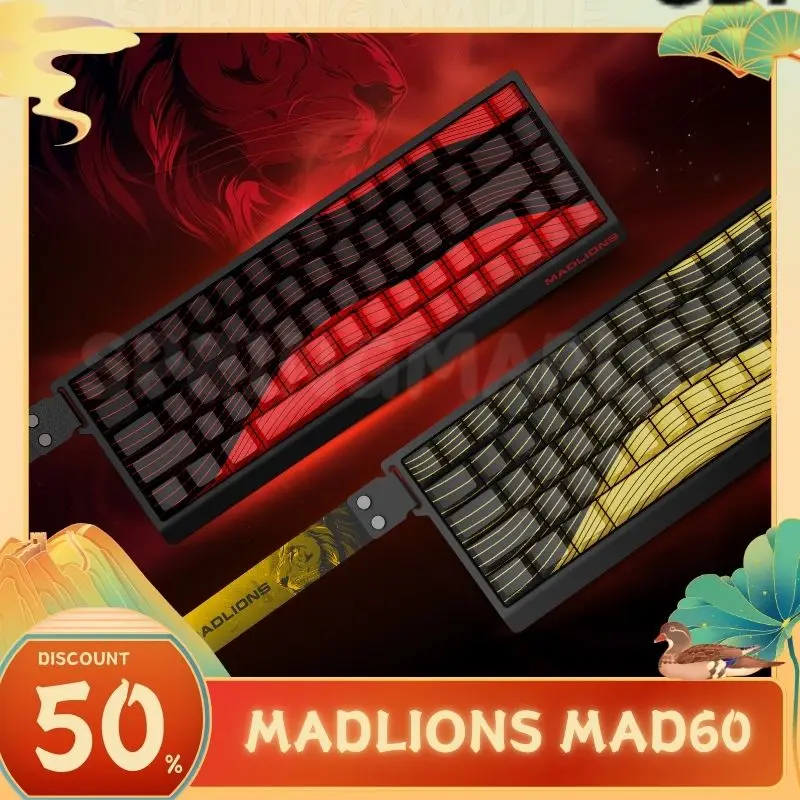 Madlions Mad60 He Mad68 He Magnetic Switch Mechanical Keyboard Wired Keyboard Esport Low Latency Custom Hot Wap Gaming Keyboards