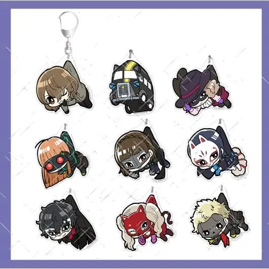 Amamiya Ren Ryuji Sakamoto Morgana Akechi Goro Anime Pendant Acrylic Keyring Car Backpack Key Holder Accessories Gift