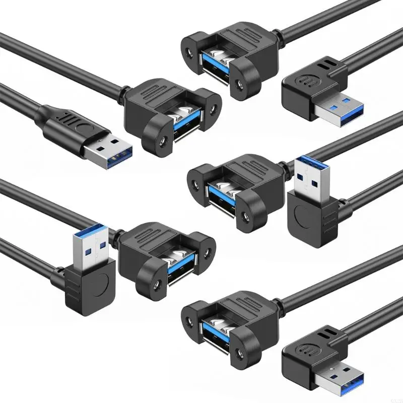 QX2B USB3.0 Удлинительный кабель с быстрой передачей с панелью монтируется 5 Гбит / с USB Мужчина -Женский Адаптерный шнур