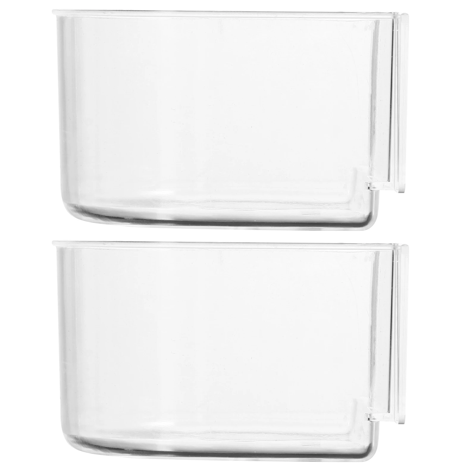 

Kisangel 2pcs Thickened Semicircular Bird Feeder Transparent Cage Food Bowl Trough Accessory