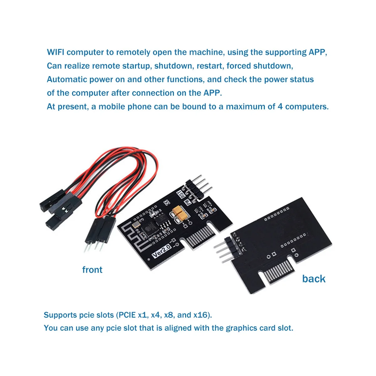 Desktop Computer Boot Kaart Wifi App Afstandsbediening Switch Card Computer Remote Boot Start Kaart