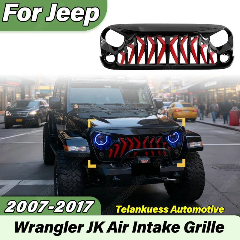 

For Jeep Wrangler JK 2007 2008 2009 2010 2011 2012 2013 2014 2015 2016 2017 Automobile Shark Style Air Intake Grille Body Kit