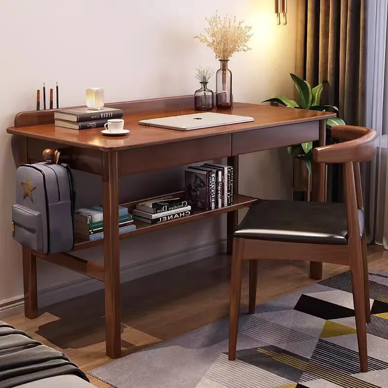 Solid wood desk, computer desktop table 80cm small apartment simple home writing desk, primary and secondary school children