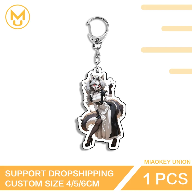 Loona Maid Uniform Girl Animelover Y2K Trendy Amusing Cool Car Keyring Unisex Adjustable Creative Personality Amusing Props