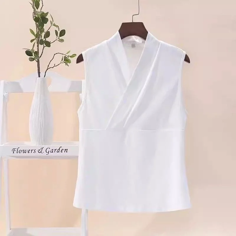 

Мужской жилет Hanfu Sle Svel с перекрестным воротником, новый китайский стиль, повседневная одежда, полиэстер