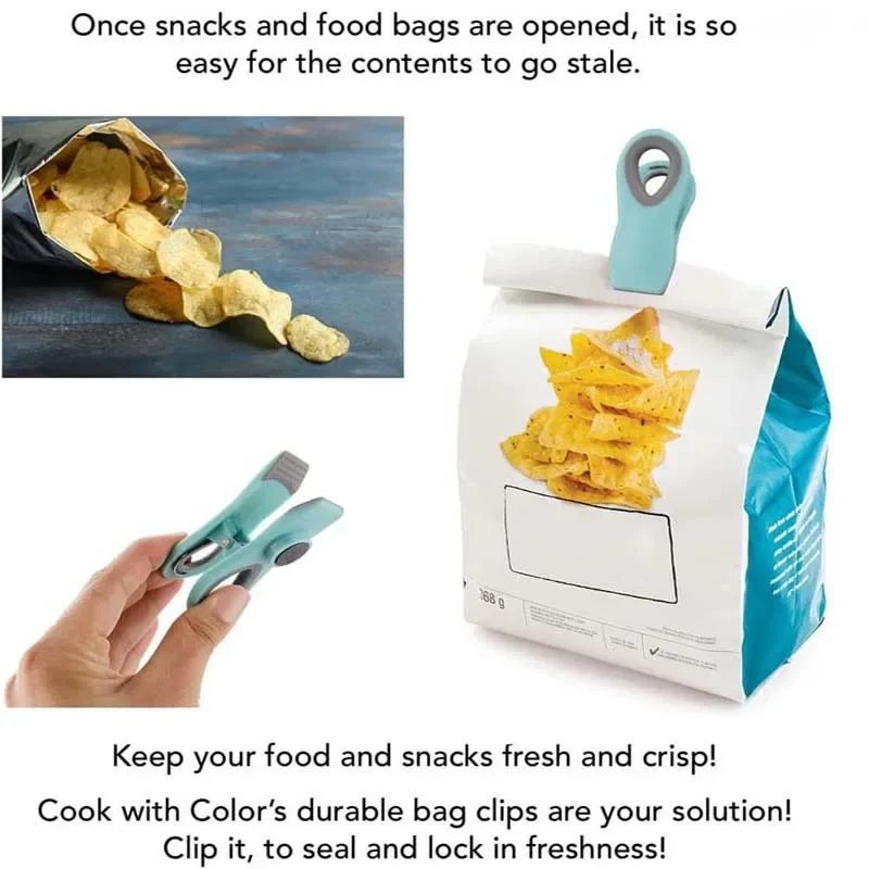 Magnetic Plastic Bag Clips Food Preservation Moisture-proof Clip Multipurpose Sealing Clip Fresh Keeping Clamp Kitchen Storage