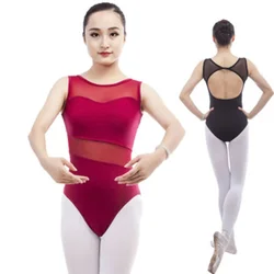 Sexy Open Back Sleeveless Ballet Leotards Adult Girls Cotton Spandex Gymnastics Leotard Ballerina Bodysuit justaucorps fille