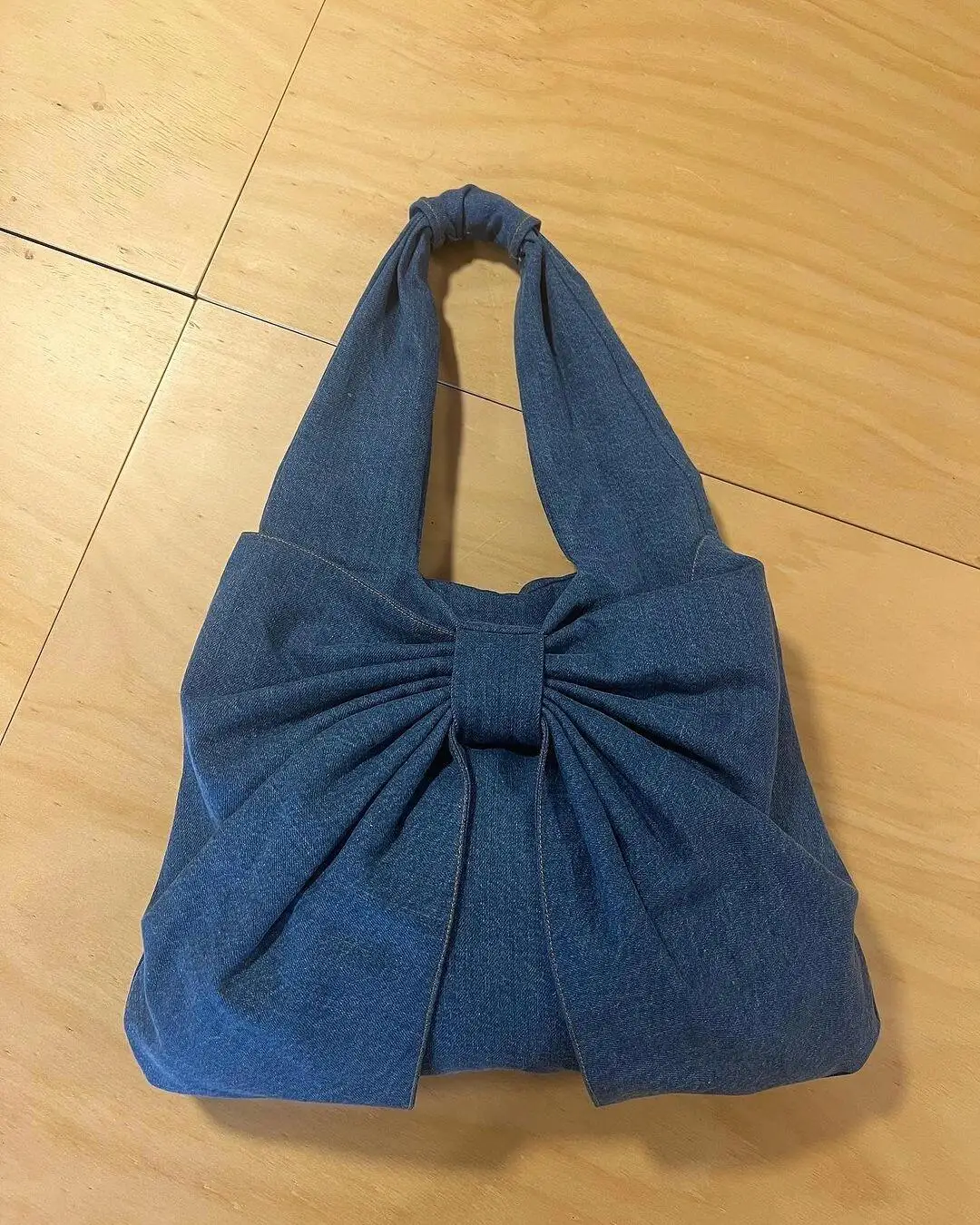 Borsa a tracolla in Denim da donna semplice ed elegante borsa a tracolla per pendolari da donna con fiocco dolce borse sotto le ascelle borse da