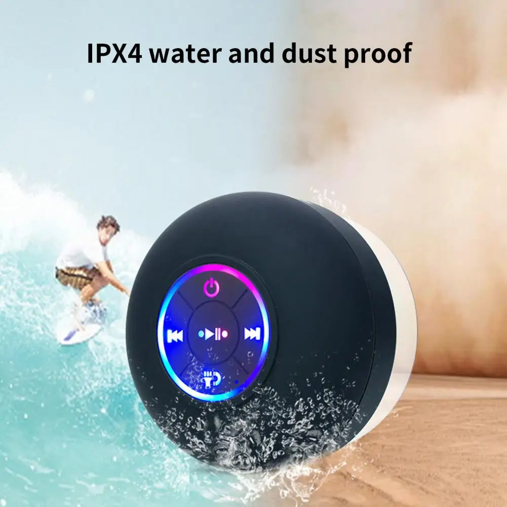 Wireless Speaker IPX4 Waterproof with Suction Cup Hands free Calling Great Bluetooth compatible Small Music Sound Box