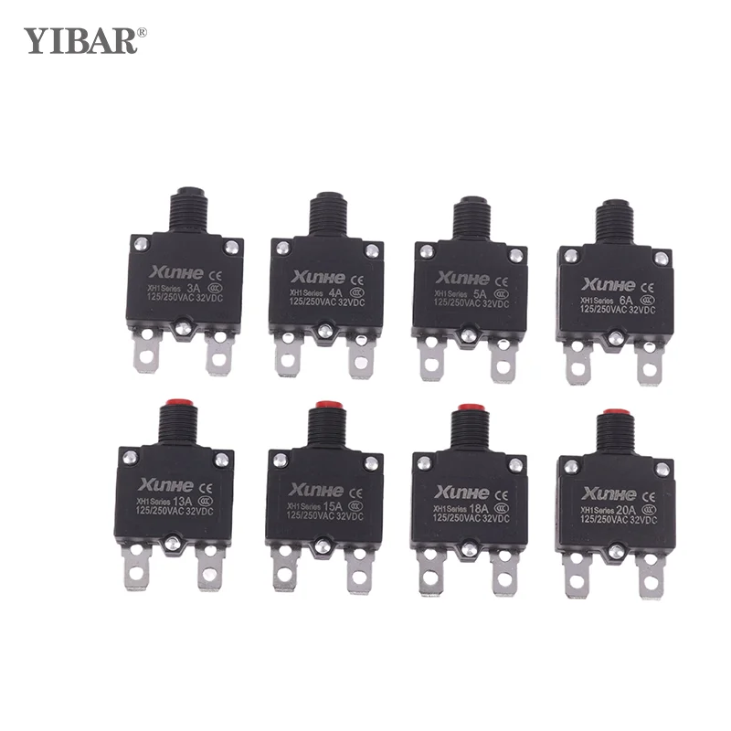 

3A 4A 5A 6A 7A 8A 10A 12A 13A 15A 18A 20A Thermal Switch Circuit Breaker Current Overload Protector Overload Switch