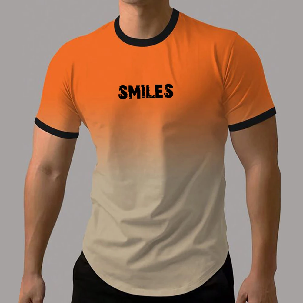 Camiseta con estampado de letras para hombre, camisa de manga corta de calle a la moda, Top informal de verano, ropa suelta rompible, novedad de 2024