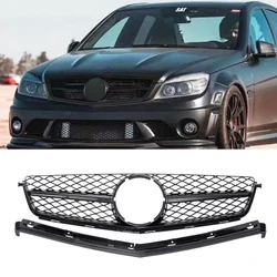 Front Grille Grill For Mercedes-Benz C Class W204 C63 For AMG 2008 2009 2010 2011 ABS Tuning Grills Body Kits Tuning Car Styling