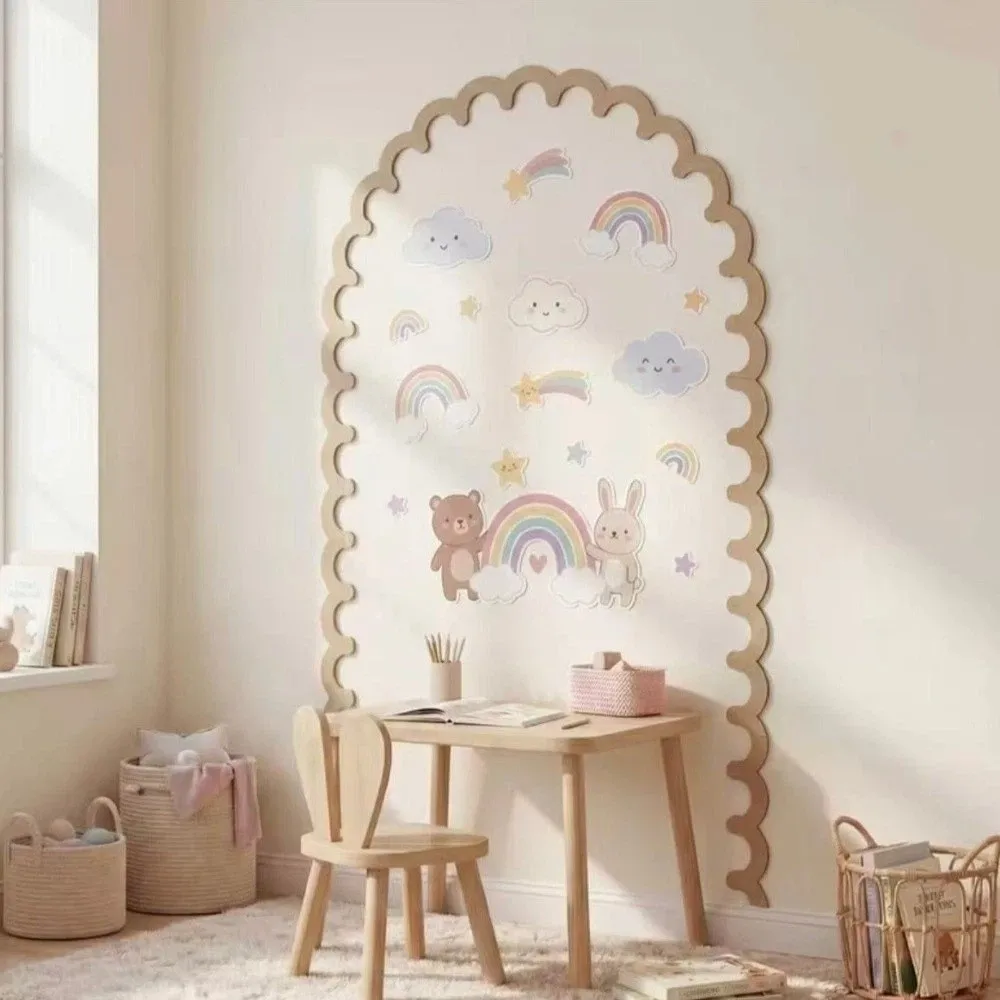 9/10Pcs Super Large Wall Arch Decor Shaped Easy To Install Scalloped Crafts Trim Creative Vintage Wood Arch Trim Living Room