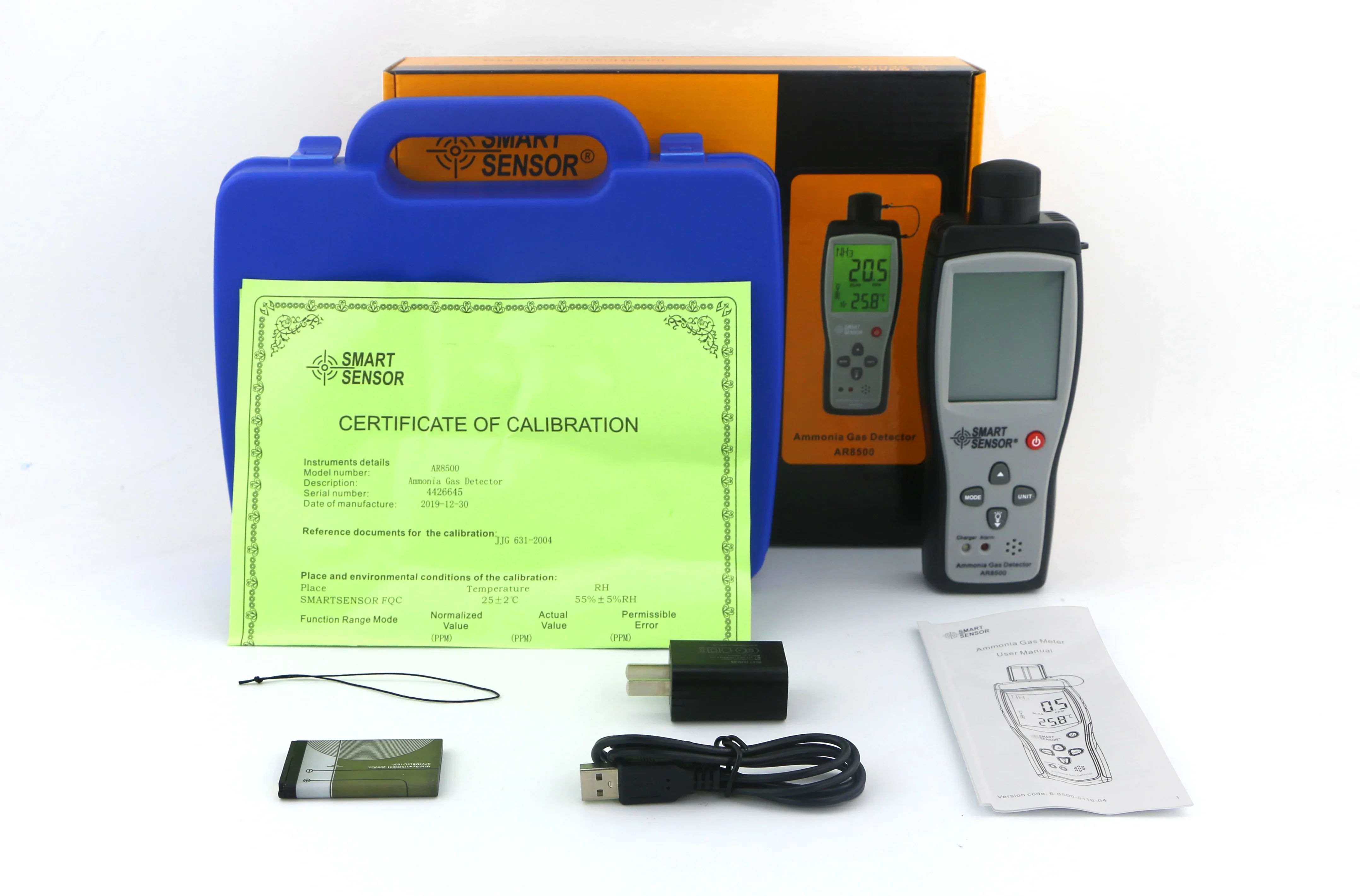 Smart Sensor AR8500 Handheld Ammonia Gas Detector Digital NH³ Gas Tester 0-100PPM With Large LCD Display