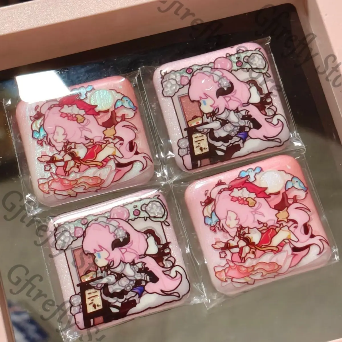 

Honkai: Star Rail Elysia Square Tinplate Badge Hanging Drop Pendant Brooch Cosplay Collect Emblem Breastpin Gifts Ornaments