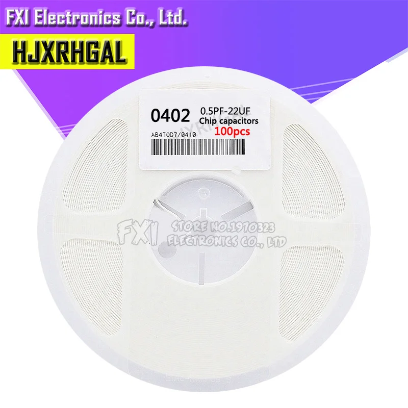 100pcs 0402 SMD Chip Multilayer Ceramic Capacitor 0.5pF - 10uF 10pF 100pF 1nF 10nF 15nF 100nF 0.1uF 1uF 2.2uF 4.7uF