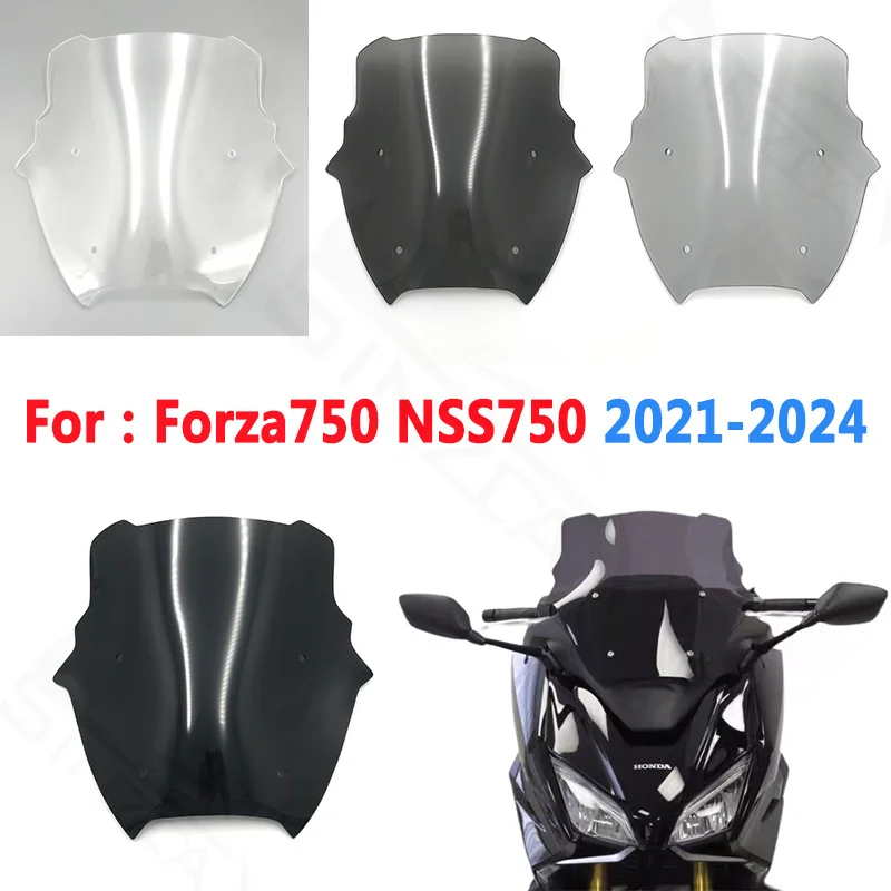 For HONDA FORZA750 Forza 750 NSS750 NSS 750 2021 2022 2023 2024 Motorcycle Sports Windshield Windscreen Wind Deflectors Black