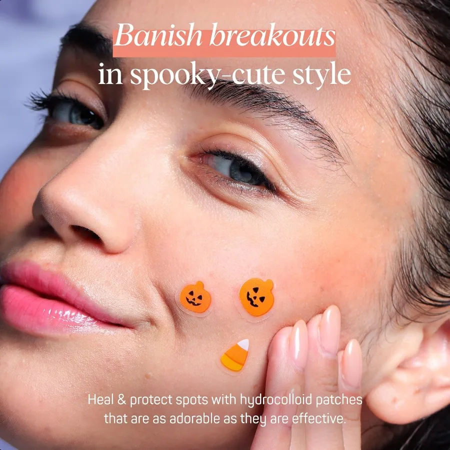Patchs de boutons d'halloween qui brillent dans la nuit, patchs de Zit hydrocolloïdes coréens pour le visage, autocollants de boutons d'halloween Gi