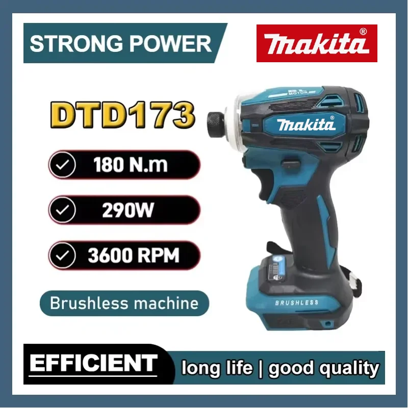 

Makita 18V Battery Brushless Impact Screwdriver DTD173 Rechargeable Screwdriver Drilling Machine Cordless Power Tool Power Tool