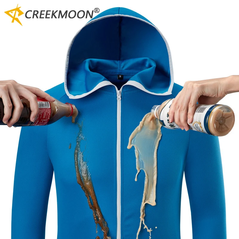 Brand New Ice silk Water Repellent Fishing Clothes Tech Hydrophobic Clothing Listing kleding Outdoor Camping Hooded Men Jackets