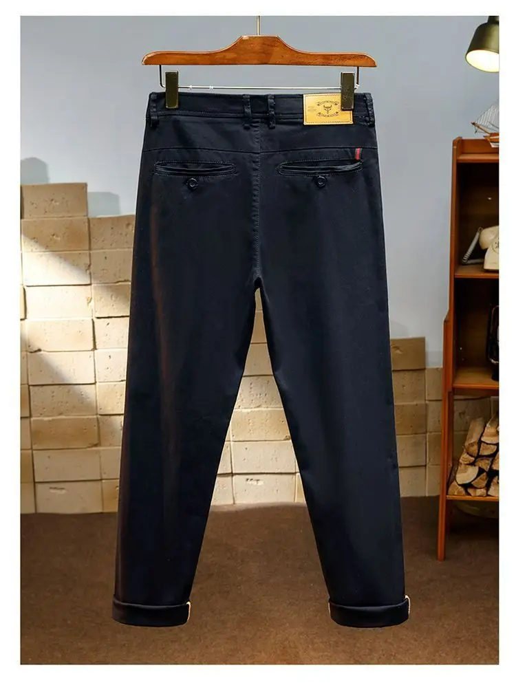 Herren Hochelastische Knitterfreie Business-Freizeithose Herbst Winter Gerade Passform Lässige Schlanke Hose Hochwertige Arbeitshose – Detail 13