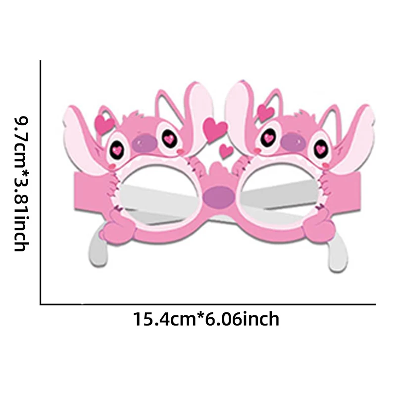 12/36 قطعة ليلو وستيتش الطرف الديكور تأثيري الدعائم ورقة نظارات أقنعة صور الأطفال الاطفال عيد ميلاد سعيد لوازم الحفلات