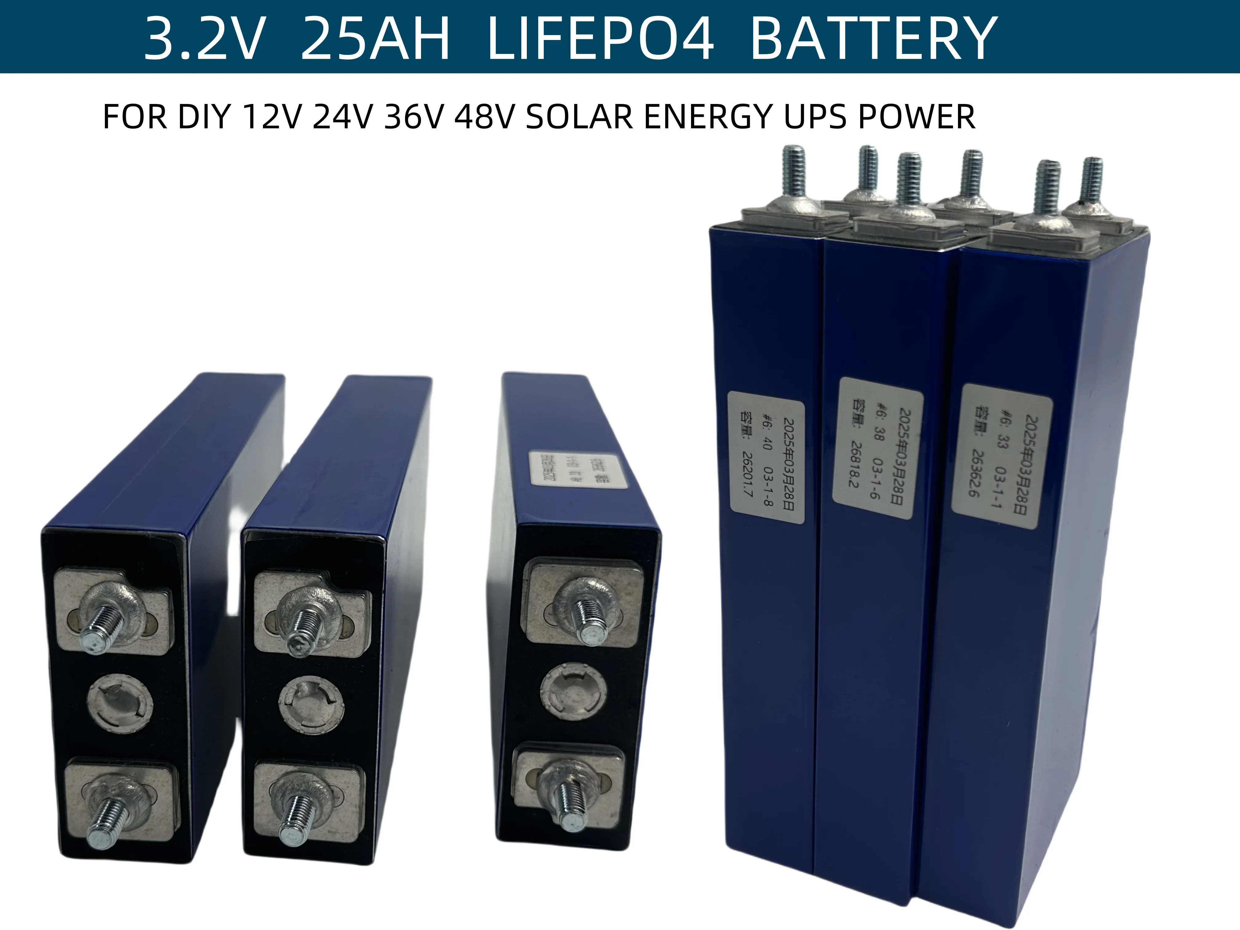 25 Ач 3,2 В 35 Ач LiFePO4 Аккумуляторный элемент 25000 мАчЛитий-железо-фосфатный глубокий цикл для Diy 12 В 24 В 36 В 48 В Солнечная энергия ИБП Мощность