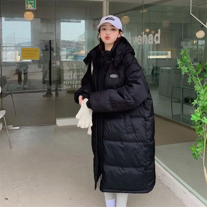 

Winter New Down Cotton Jacket Women's Medium Long Over Knee Loose Cotton Jacket Thickened Popular Cotton Jacket Coat 2023