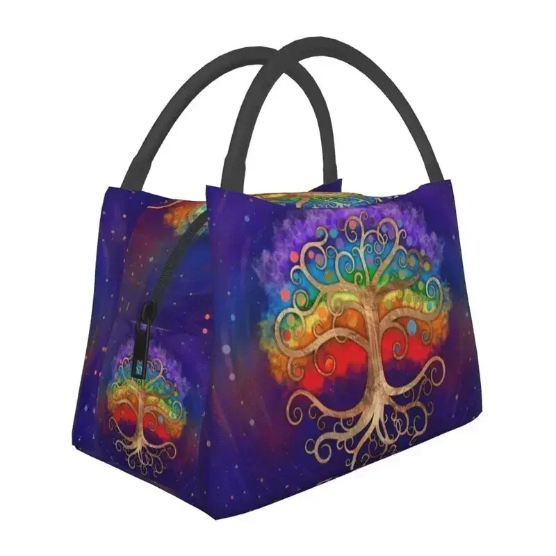 

Tree Of Life Golden Swirl And Rainbow Lunch Box Vikings Thermal Cooler Food Insulated Lunch Bag Office Pinic Container