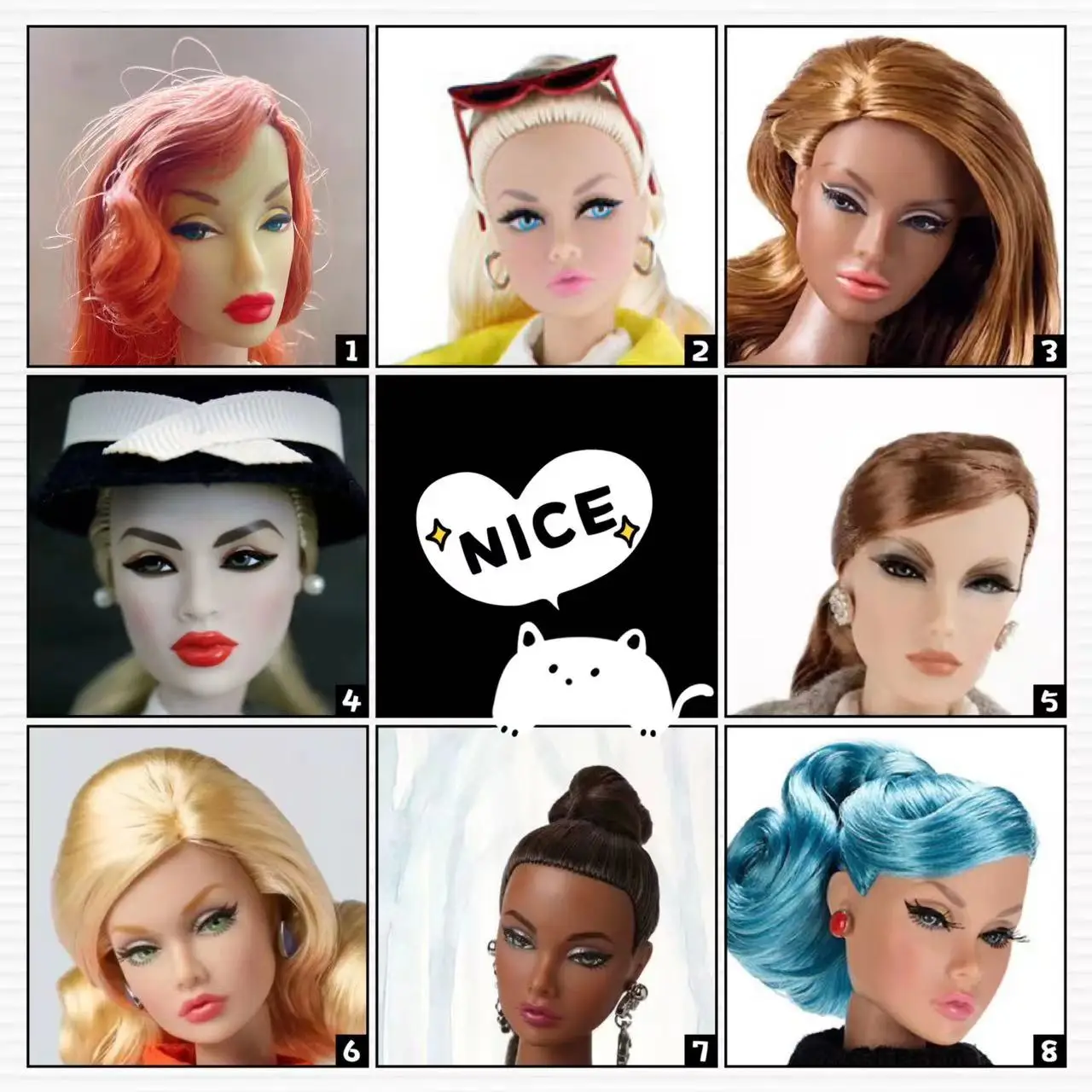 30cm Original FR head FR doll heads Fashion license head quality doll heads girls Dressing DIY toy parts