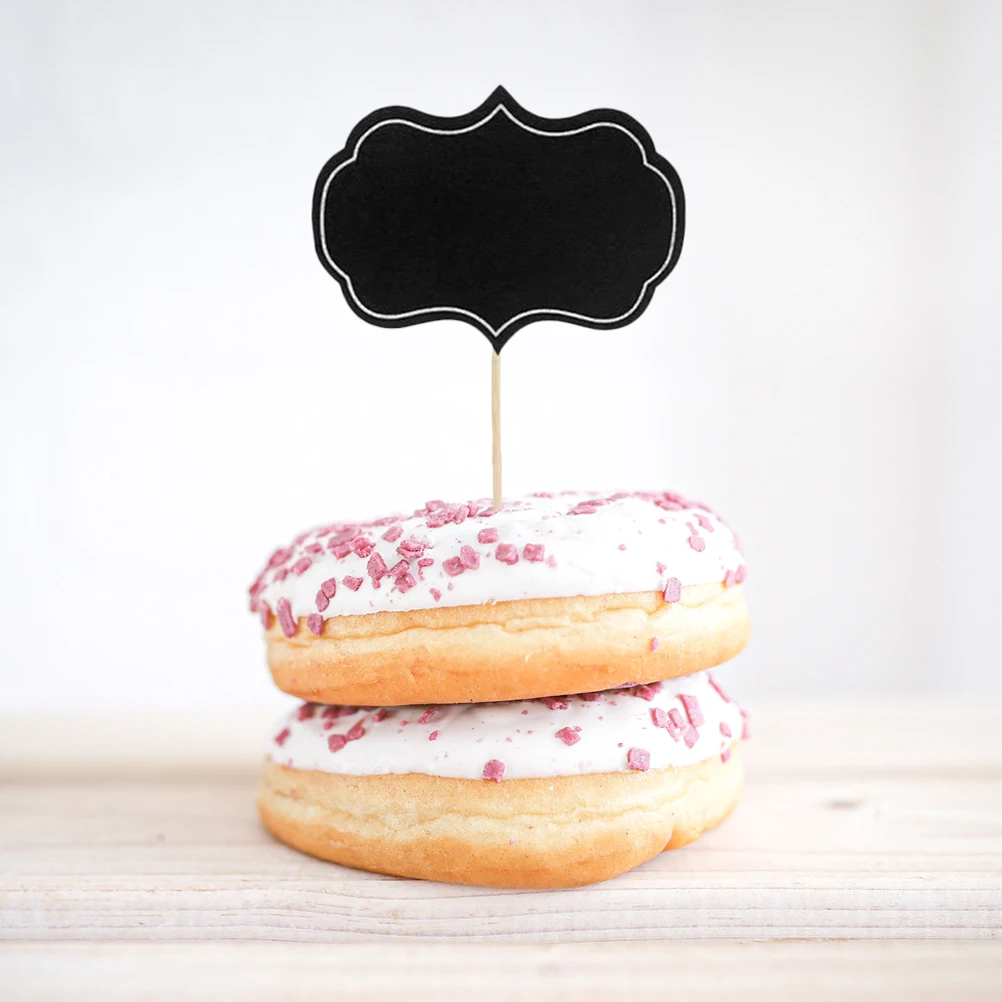 24 قطعة ملصقات السبورة ملصقات سبورة الطباشير لوحة تسجيل الغذاء القبعات العالية لحفلات الزفاف كعكة كب كيك الجبن علامات ديكور