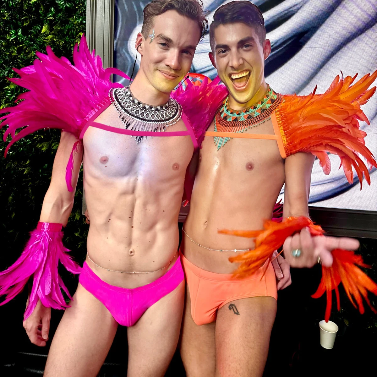 

MUZISKAT Sexy Feather Clothing Luxury Men's Intimate Underwear Pornographic Accessories Pornographic Party Clothing 3-Piece Set