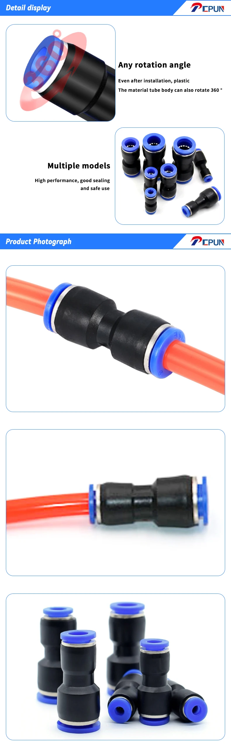 PE PG PY PW Luftanschlüsse 4 6 8 10 12 mm Pneumatikanschluss Schnellanschluss T-Stück 3-Wege-Kunststoffrohr Wasserschlauch Rohrverbinder – Detail 5