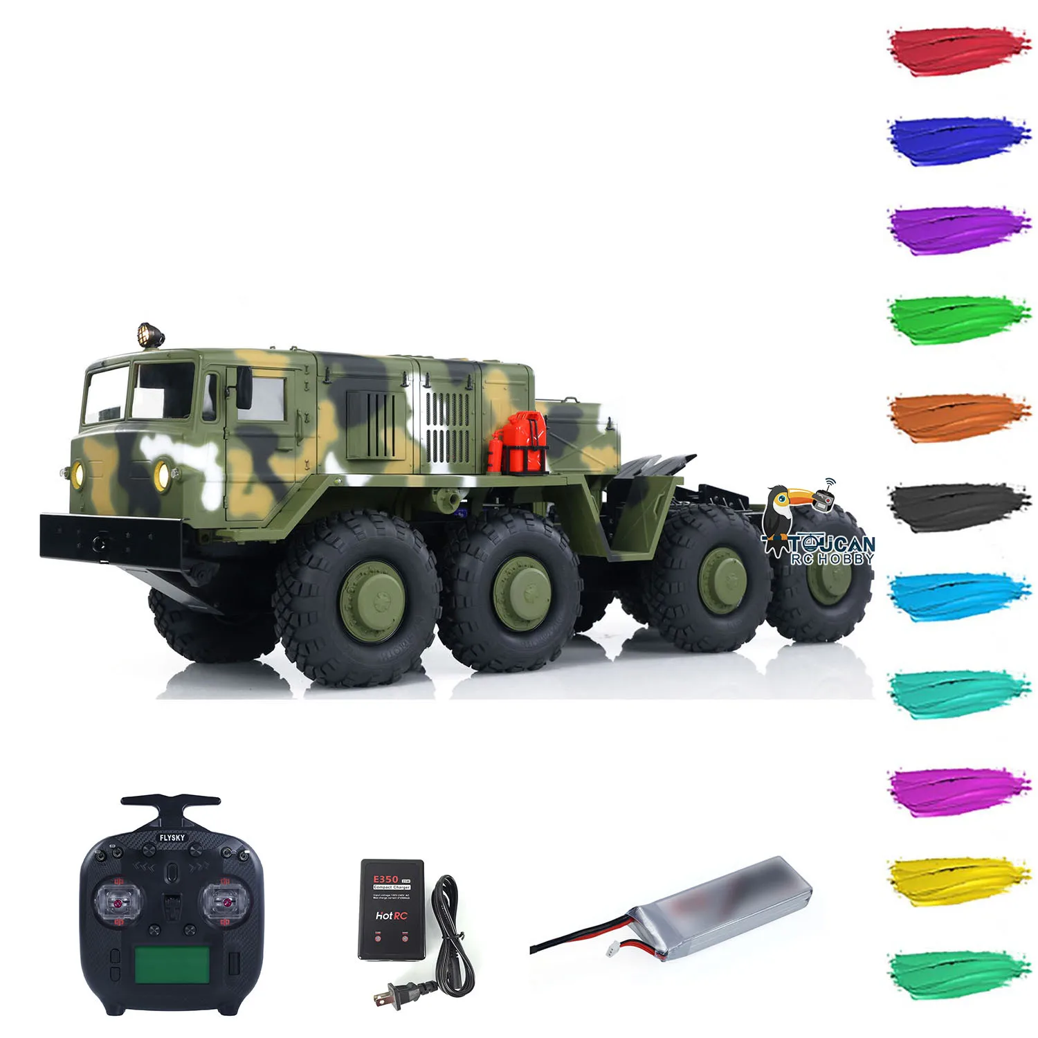 Toys 1/12 CROSS BC8A 8*8 RC Off Road Car RTR Military Truck Model Vehicle ST8 TOUCAN DIY Painted Finished Sound Light Model