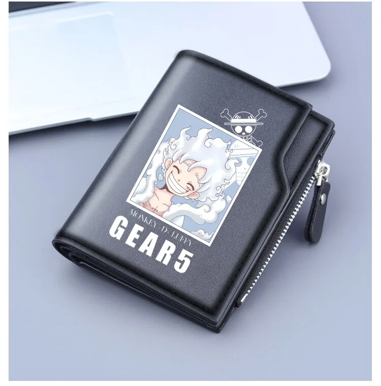 

One Piece Nikka Form Luffy Animation Peripheral Coin Wallet Male Student Wallet Short Wallet Three Fold Card Clip Card Bag