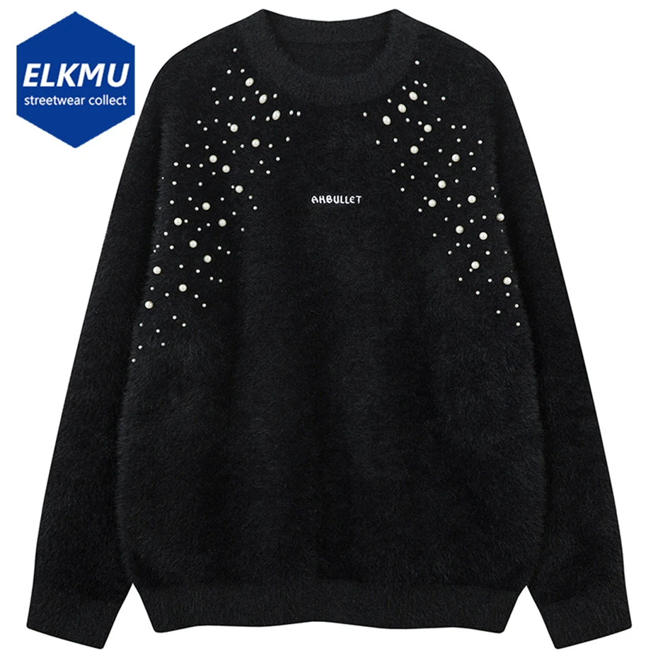 

Pearl Sweaters Men Casual Loose Knit Sweaters Jumper Streetwear Harajuku Oversized Sweaters Knitwear Unisex