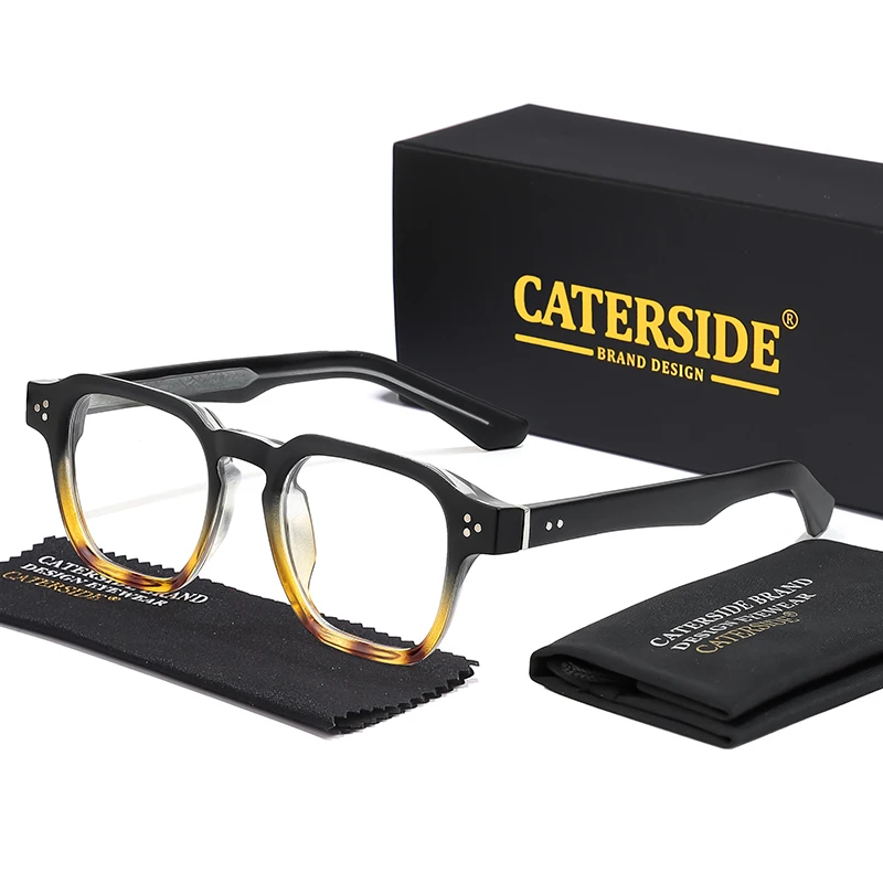 

CATERSIDE Square Men Anti Blue Light Glasses Core Insert Temple Computer Eyewear for Women Luxury Brand Eyeglasses Frame