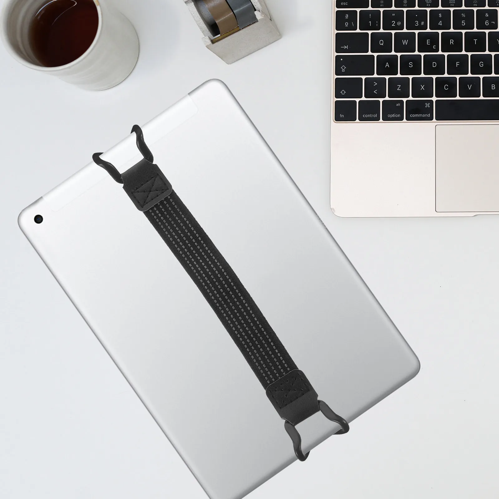 Tablet Hand Strap Holder Elastic Anti-Fall Band for Tablets Reading Bed Hands-Free Use Adjustable Comfortable Tablet Strap Grip