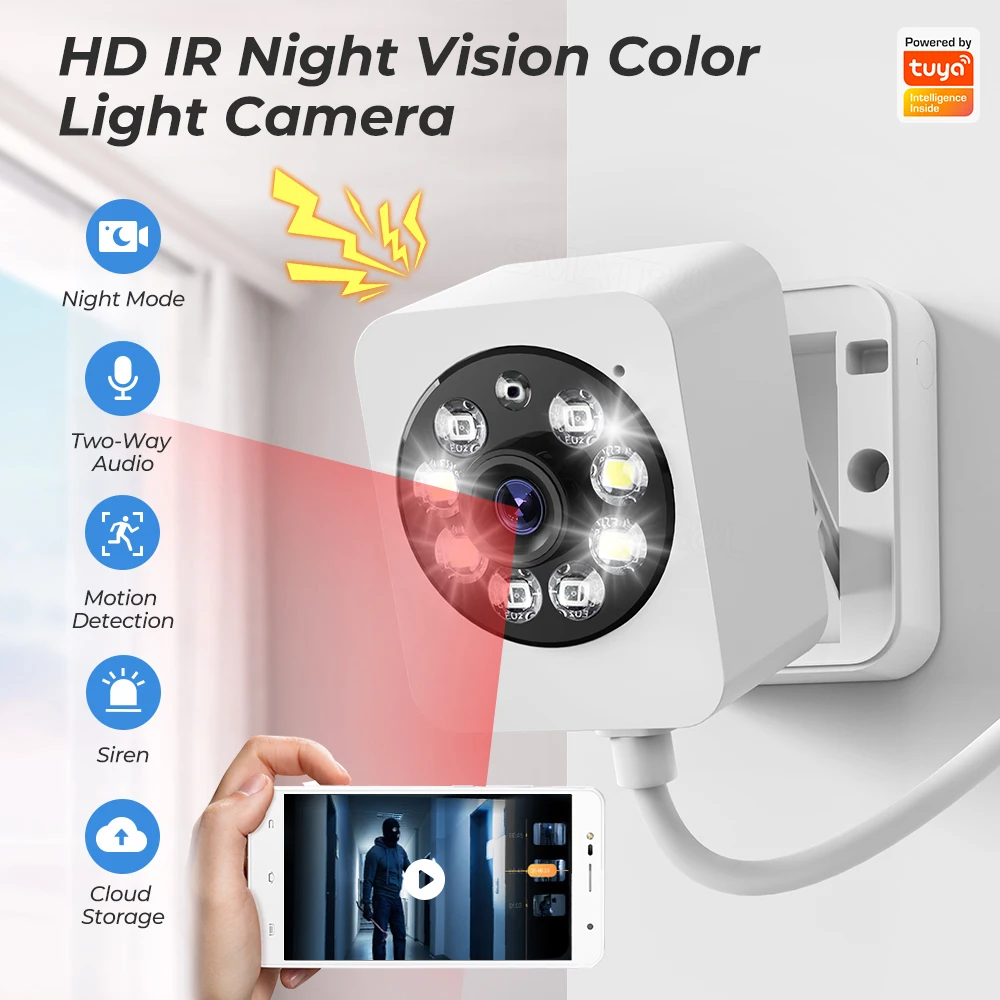 

HD 1080P WiFi Camera Tuya Smart Home Night Vision Security Protection Camera PIR Motion Detection Video Surveillance Camcorder