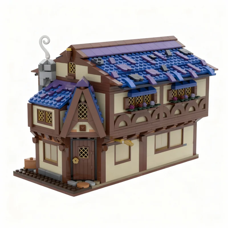 

1496PCS MOC Medieval Castle Inn Plain Sight Model Collectible Display DIY Creative Building Blocks Gift Decoration Building Set