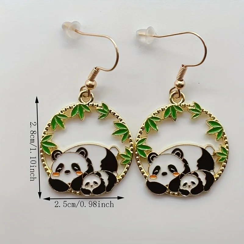 10pcs cute parent-child panda earrings, women's earrings, the best choice for gifts